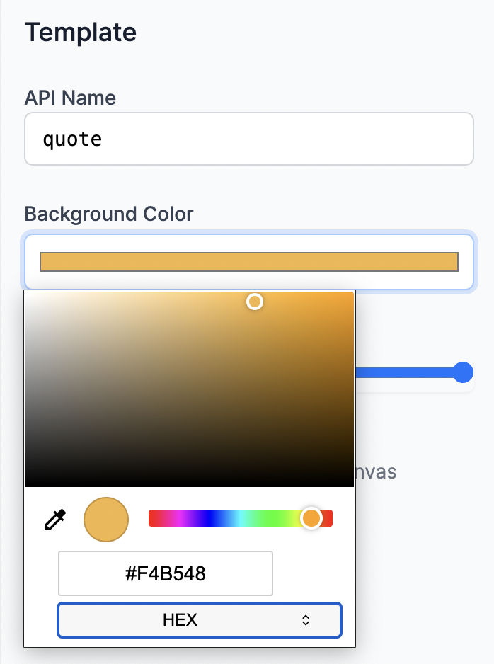 Setting the template background color